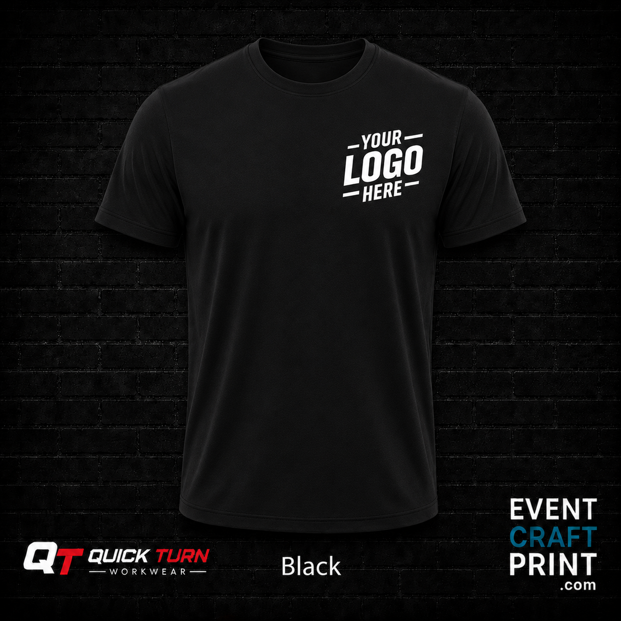 Black Round Neck T-Shirt (Custom Printed)