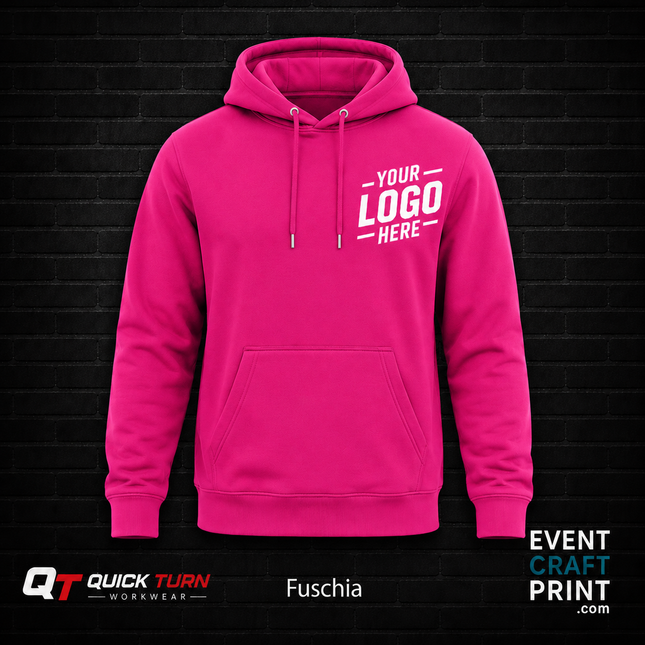 Fuschia Hoodie (Custom Printed)