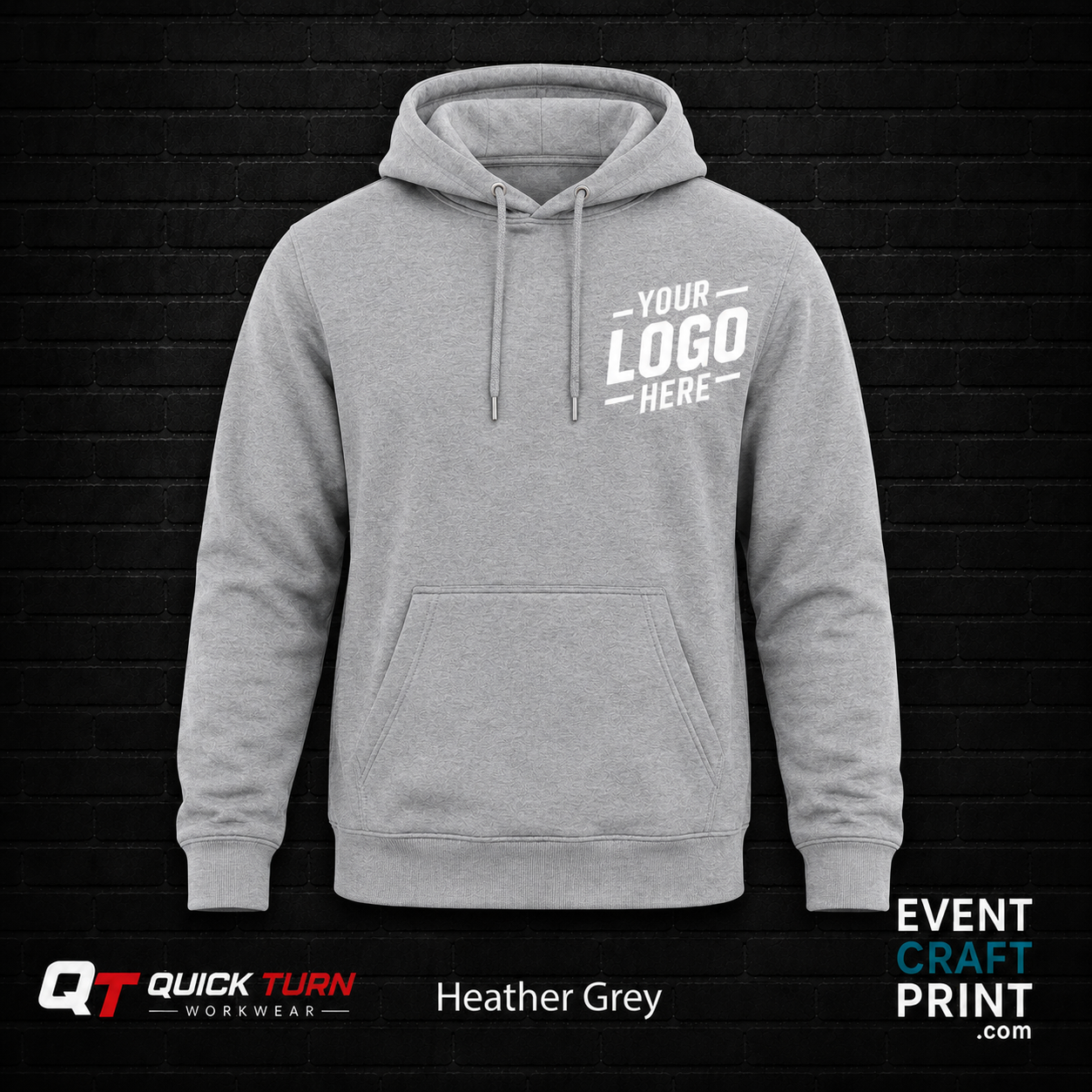 Heather Grey Hoodie (Custom Printed)