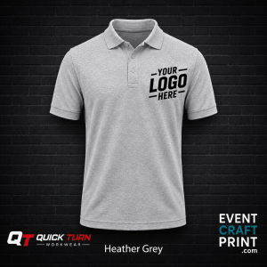 Heather Grey Polo Shirt (Custom Printed)