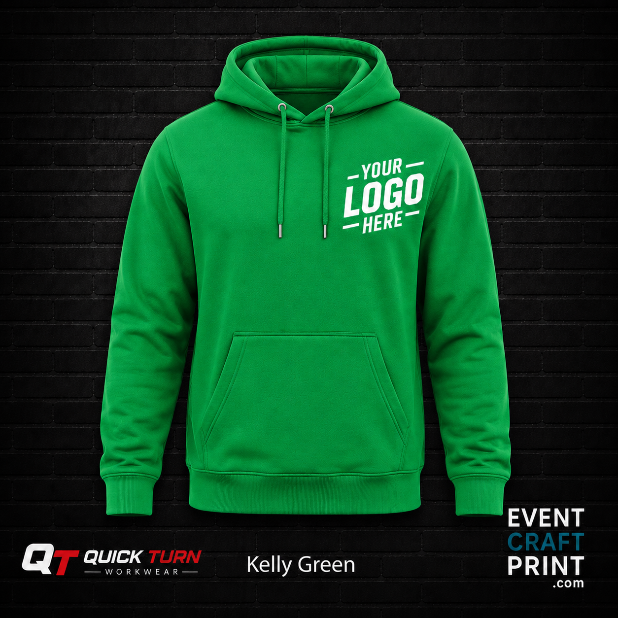 Kelly Green Hoodie (Custom Printed)