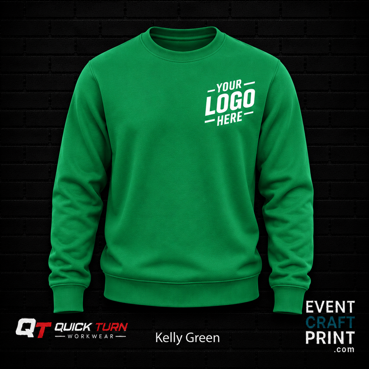 Kelly Green Sweatshirt (Custom Printed)