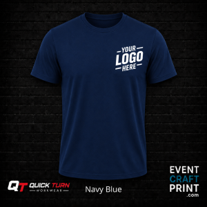 Navy Blue Round Neck T-Shirt (Custom Printed)