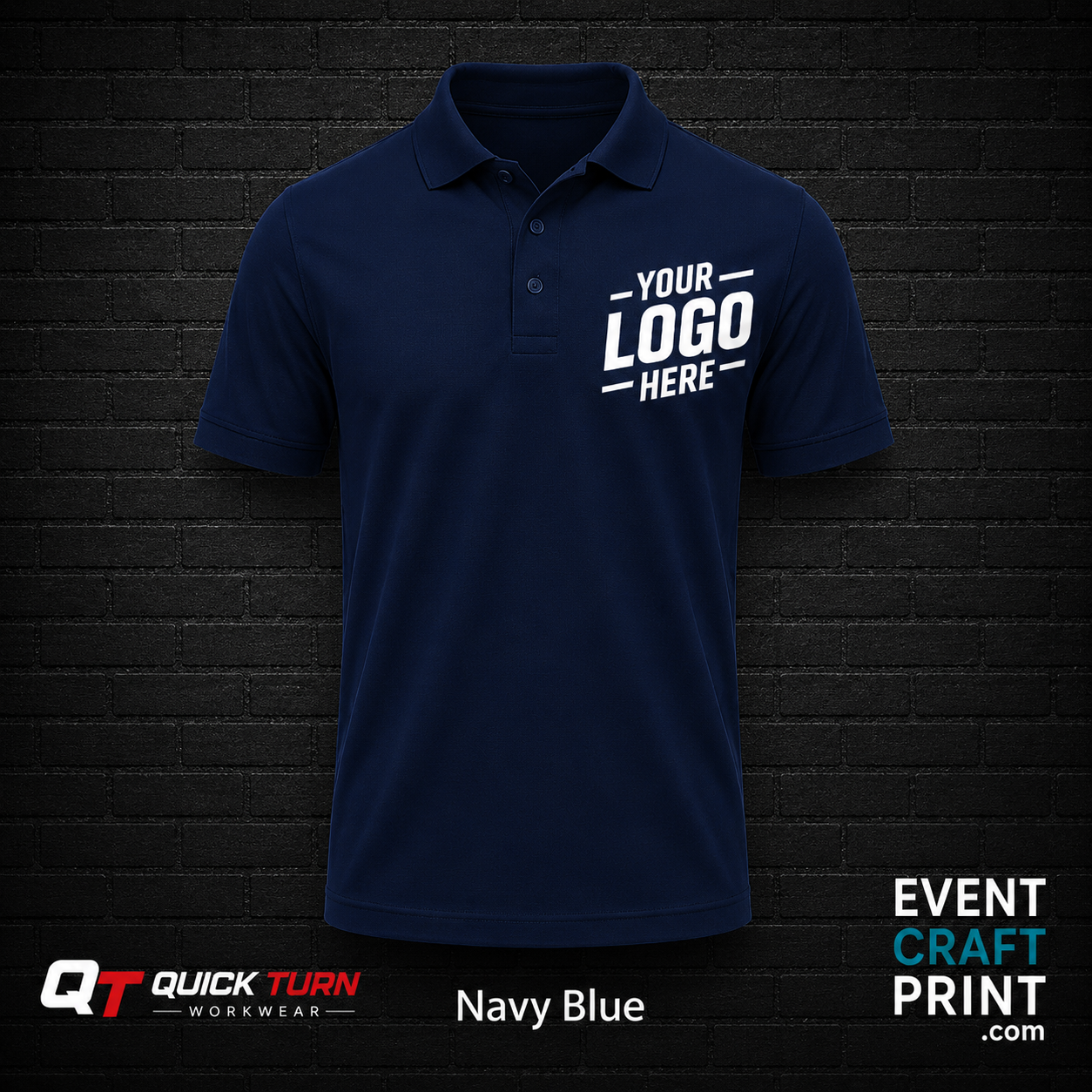 Navy Blue Polo Shirt (Custom Printed)