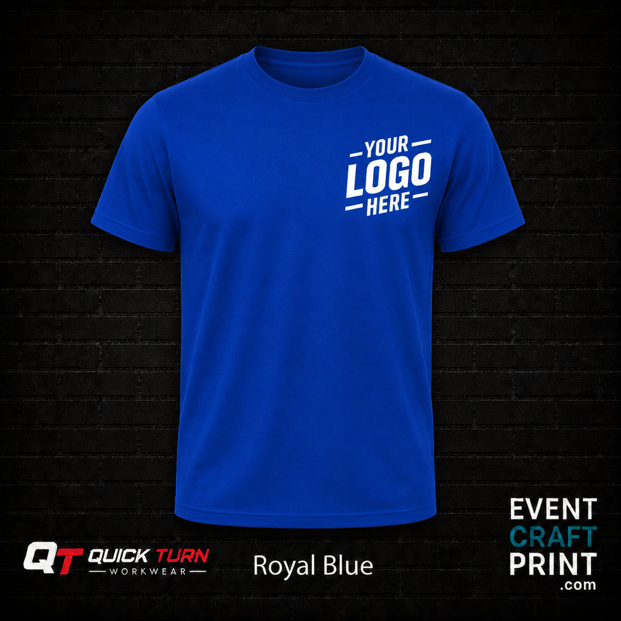 Royal Blue Round Neck T-Shirt (Custom Printed)