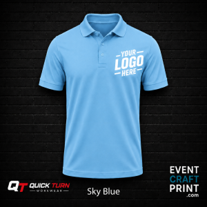 Sky Blue Polo Shirt (Custom Printed)
