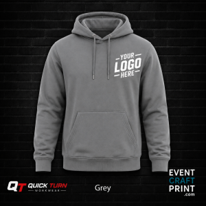 Solid Grey Hoodie (Custom Printed)