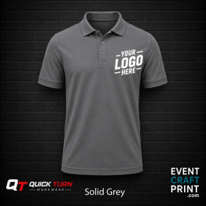 Solid Grey Polo Shirt (Custom Printed)