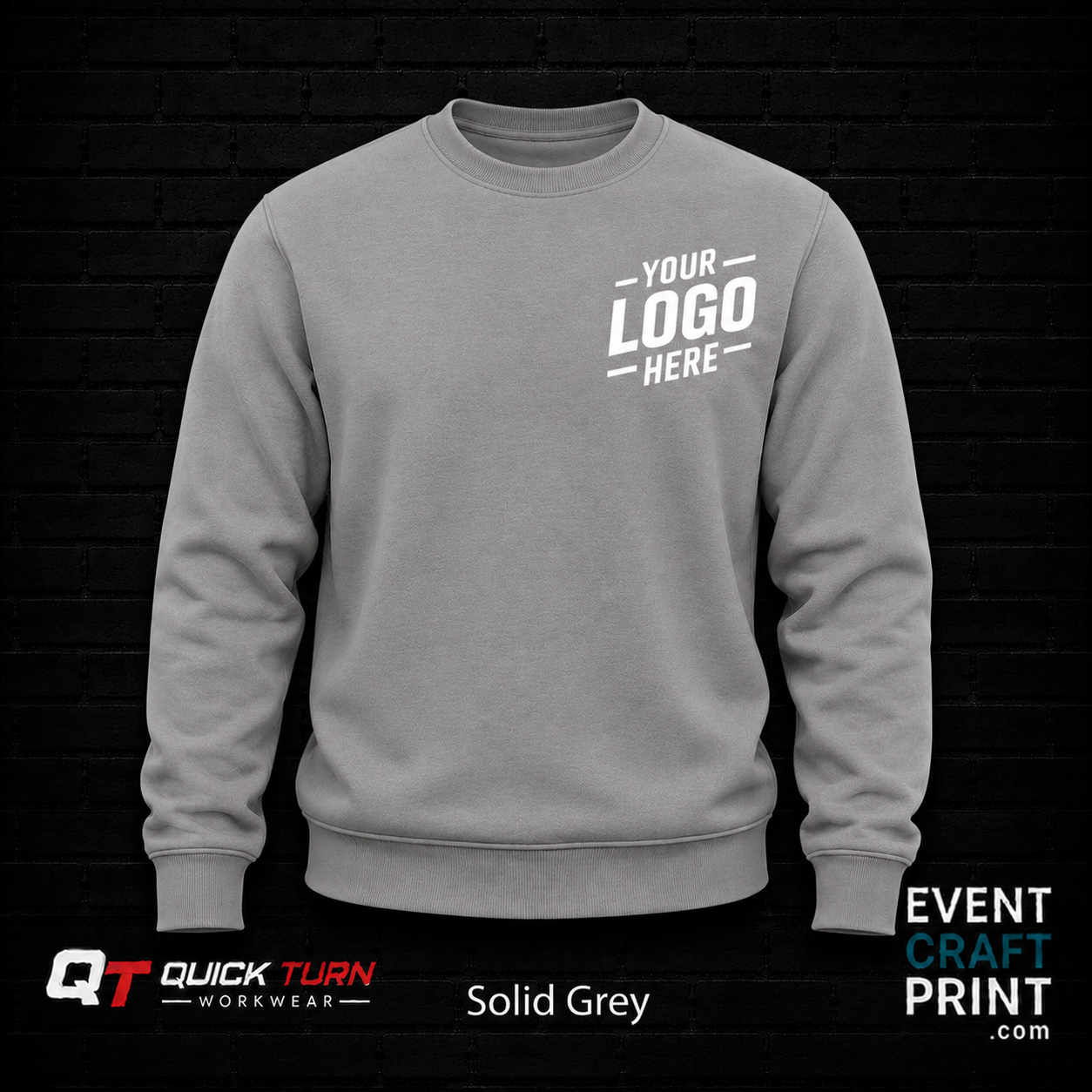 Solid Grey Sweatshirt (Custom Printed)