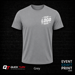 Solid Grey Round Neck T-Shirt (Custom Printed)
