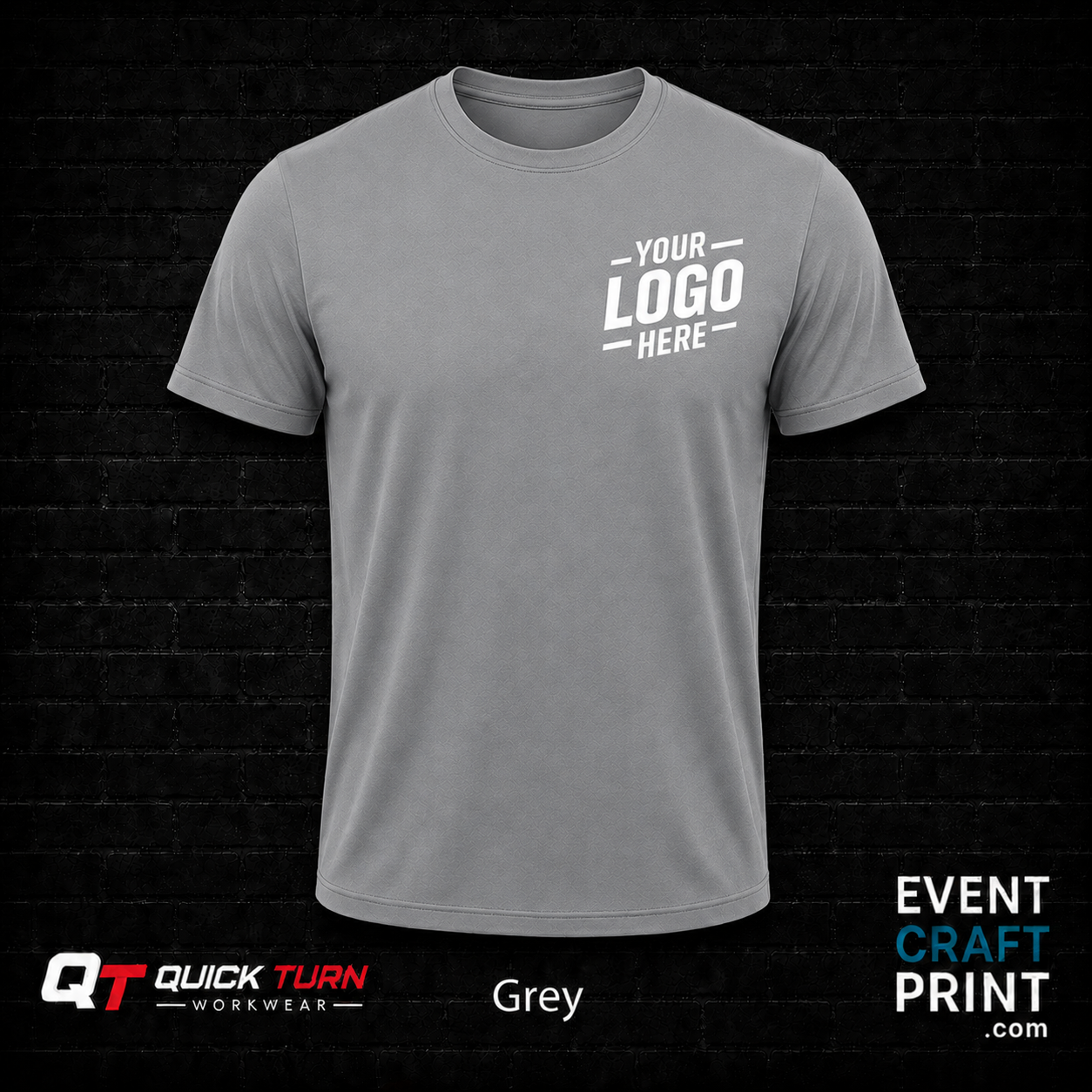 Solid Grey Round Neck T-Shirt (Custom Printed)