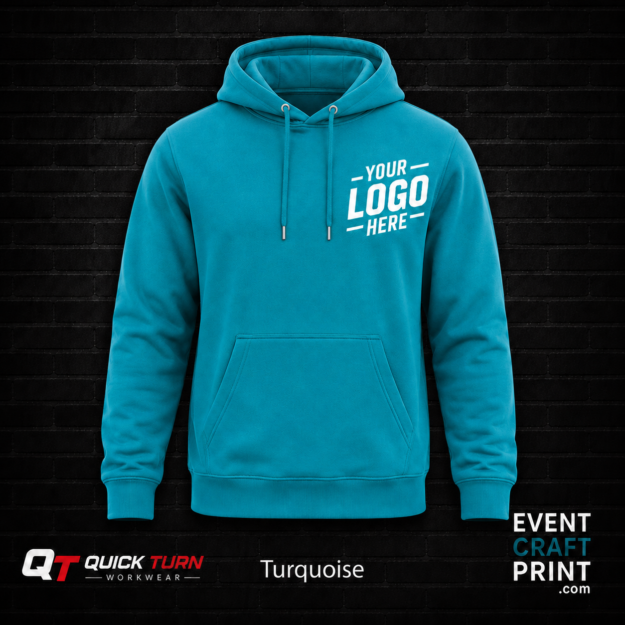 Turquoise Custom Printed Hoodie (hooded top)