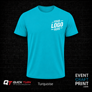 Turquoise Round Neck T-Shirt (Custom Printed)